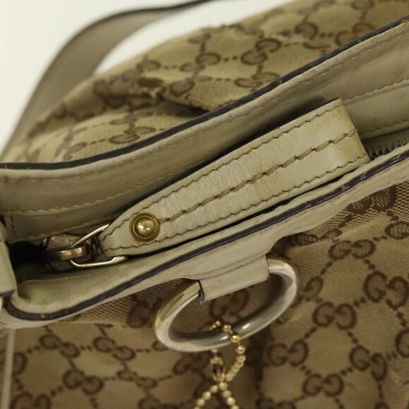 GUCCI GG Canvas Shoulder Bag Beige Gold - Picture 8 of 15